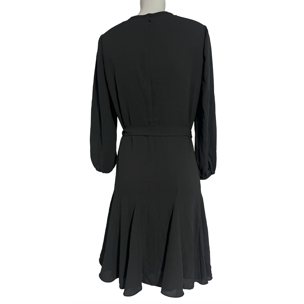 NEW WHITE HOUSE BLACK MARKET WHBM BLACK BEADED GODET DRESS SZ 14 - Picture 4 of 12